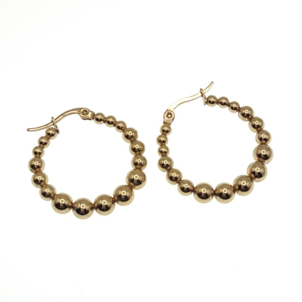 Stainless Steel Bubble Spheres Earrings Hoop